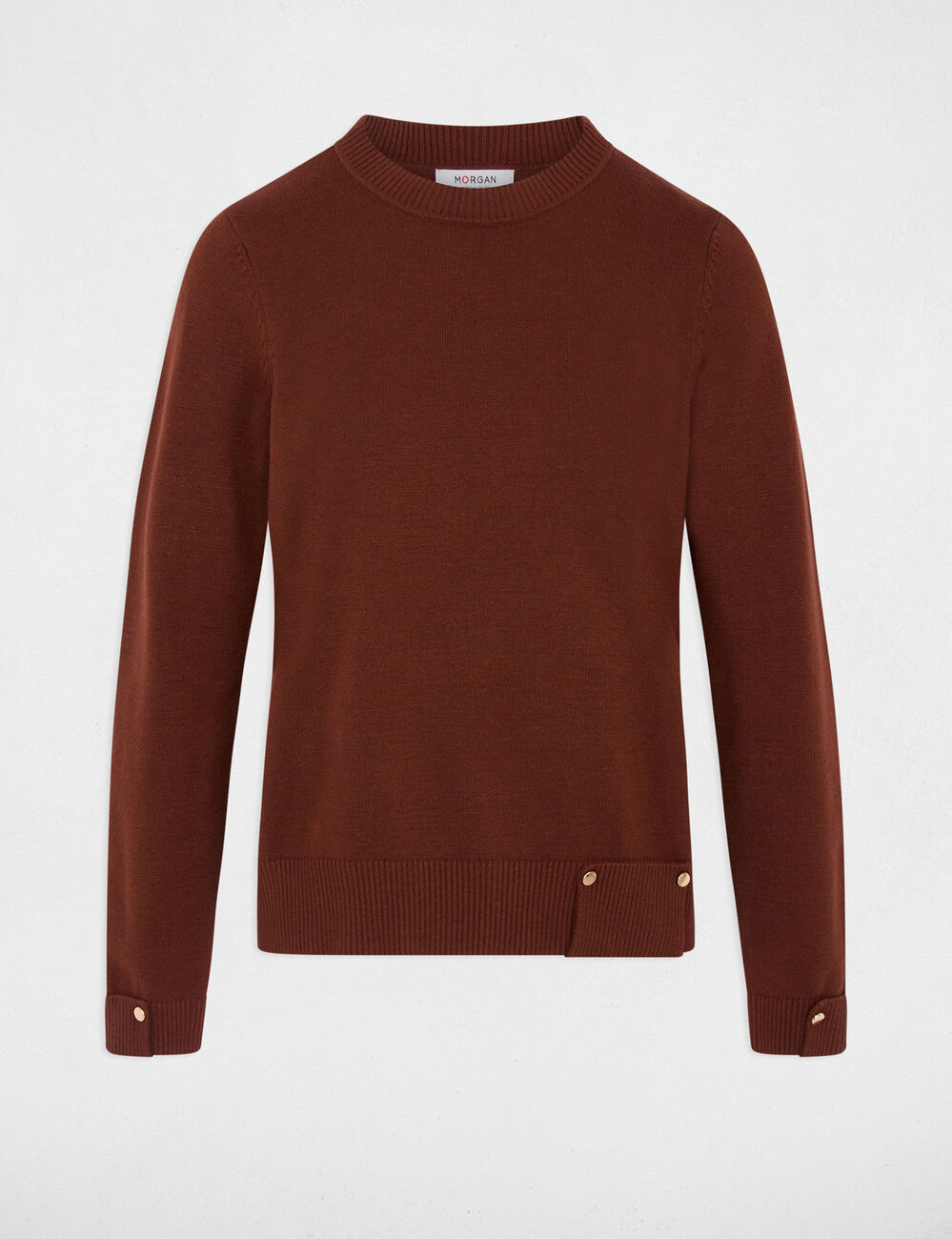 Jersey cuello redondo marrón morgan