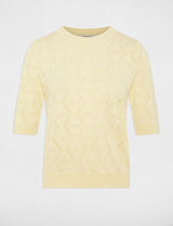 Jersey calado mangas 3/4 amarillo pastel  Morgan
