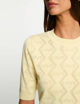 Jersey calado mangas 3/4 amarillo pastel  Morgan