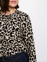 Jersey cuello redondo beige morgan