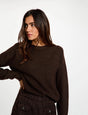  Jersey ajustado con strass marrón oscuro morgan