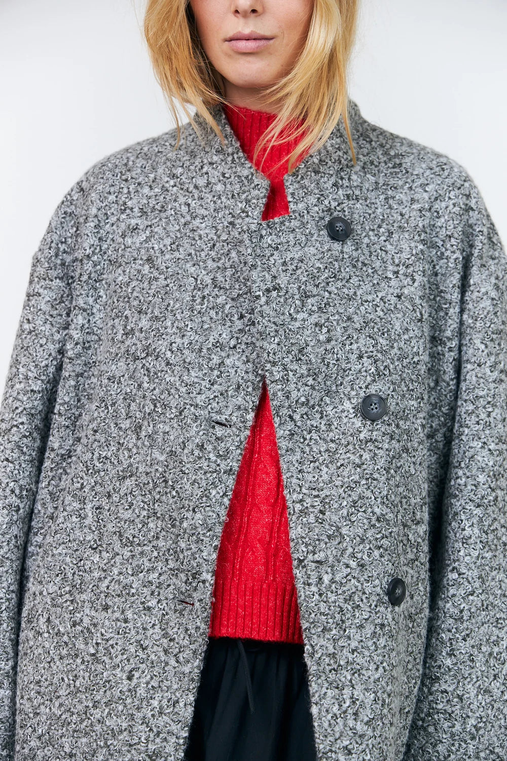 LOLLYS LAUNDRY ABRIGO DE BOUCLE GRIS KAYA