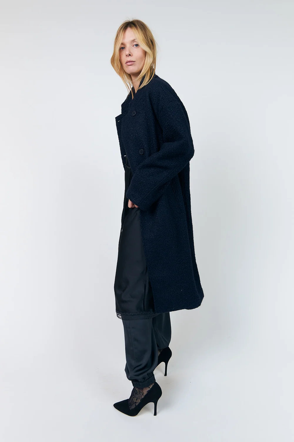LOLLYS LAUNDRY ABRIGO DE BOUCLE MARINO KAYA
