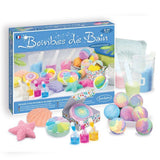 Contenido del kit Sentosphère con pipetas, moldes de flores, colorantes y bicarbonato de sodio.