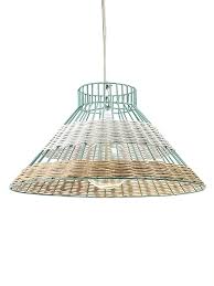 Lampara de techo ratán (color azul) - Dendago