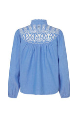 LOLLYS LAUNDRY CAMISA AZUL BORDADA LIA