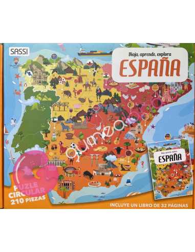 Libro Puzzle Espana: Viaja, Aprende, Explora 210 Piezas - Dendago