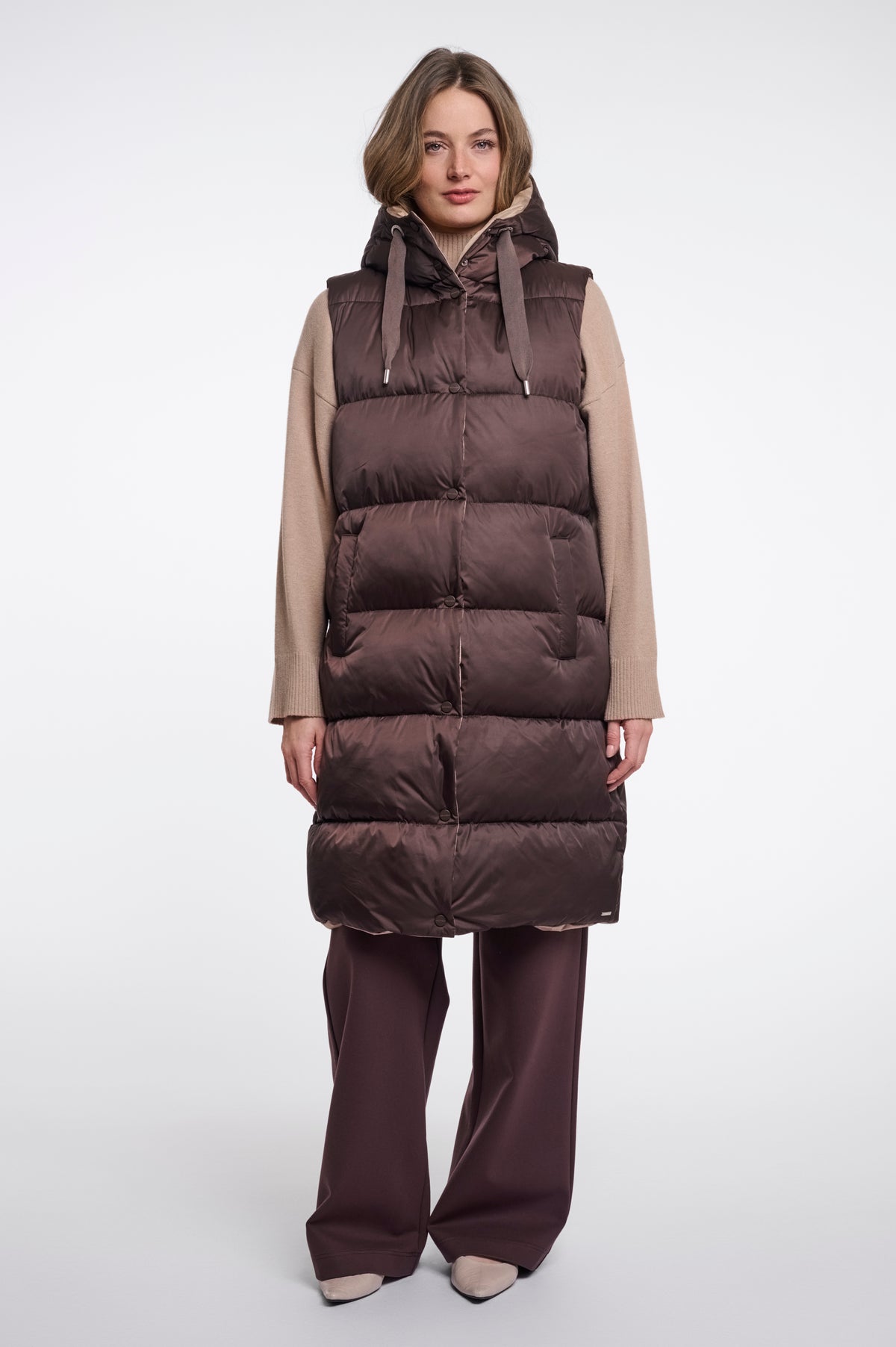 Chaleco largo reversible Rino&Pelle