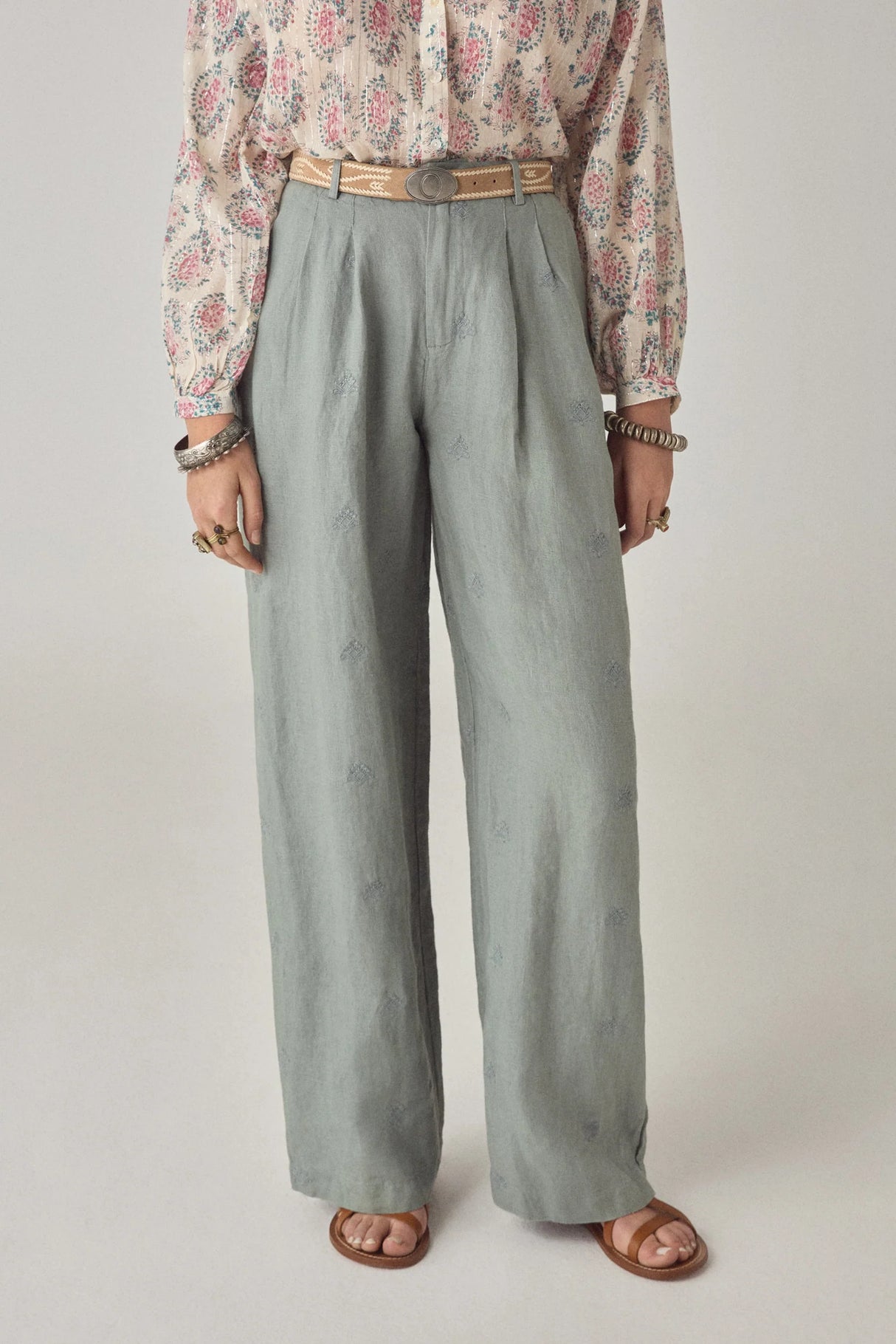 MAISON HOTEL PANTALON DE LINO VERDOSO OTTO TWIST