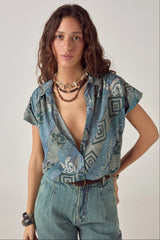 MAISON HOTEL CAMISA ESTAMPADA SHIKOKU AYAKO