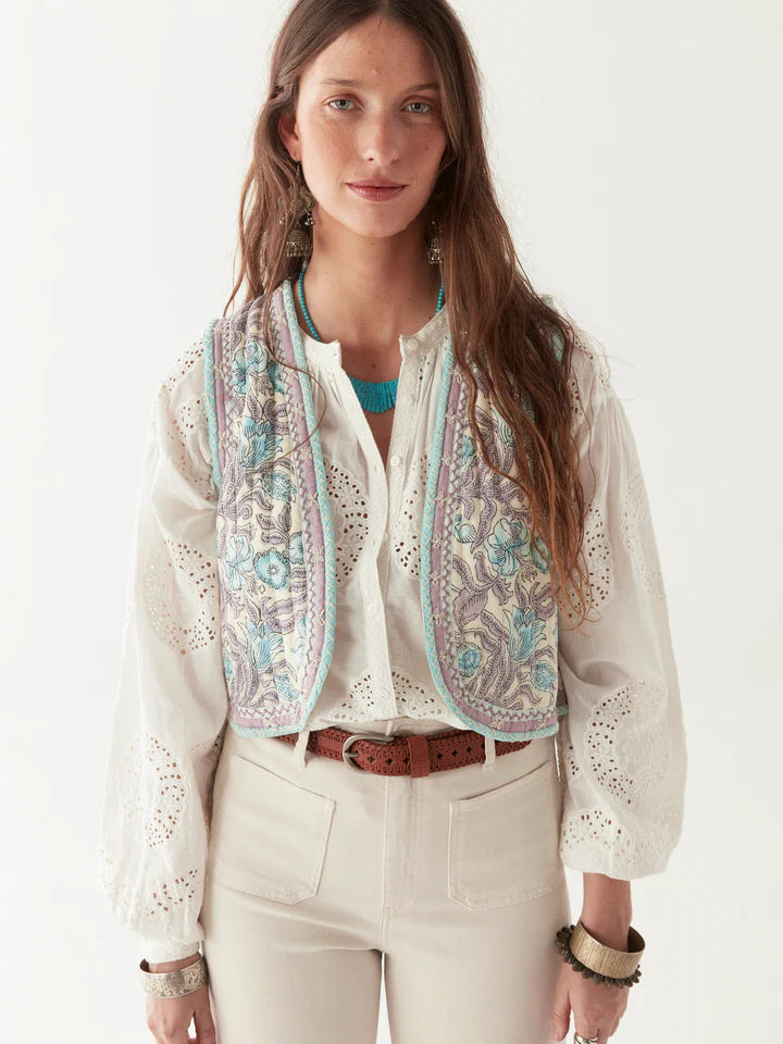 MAISON HOTEL CHALECO ESTAMPADO KARINA PURPLE PARADISE
