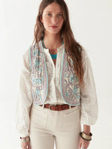 MAISON HOTEL CHALECO ESTAMPADO KARINA PURPLE PARADISE