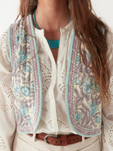 MAISON HOTEL CHALECO ESTAMPADO KARINA PURPLE PARADISE