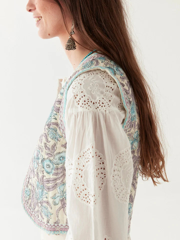 MAISON HOTEL CHALECO ESTAMPADO KARINA PURPLE PARADISE