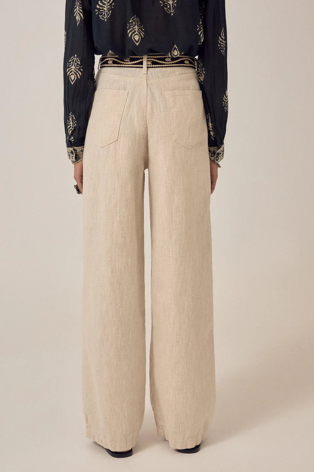 MAISON HOTEL PANTALON DE LINO ARENA MARINA LONG