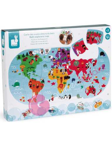 Mapa Del Mundo De Bano Puzzle 28 piezas - Dendago