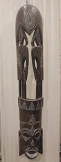 Máscara africana de madera mod. 2 figuras - Dendago
