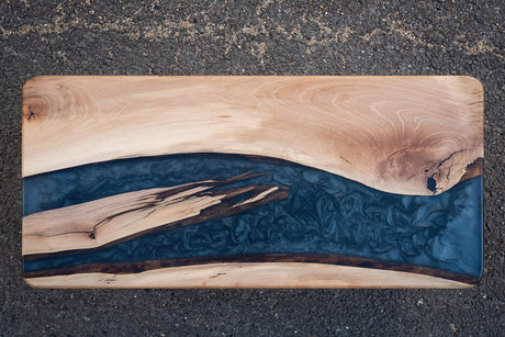 Mesa madera de Nogal y resina negra - Dendago