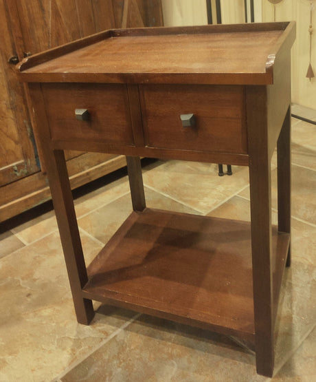 Mesilla de noche de madera con dos cajones. OFERTA - Dendago