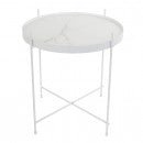 Mesita de mármol laminado de vidrio - Dendago