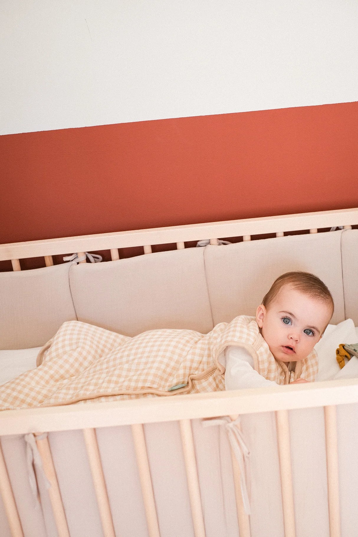 Saco de dormir bebé - Muselina de bambú - Vichy Sand - TOG 1
