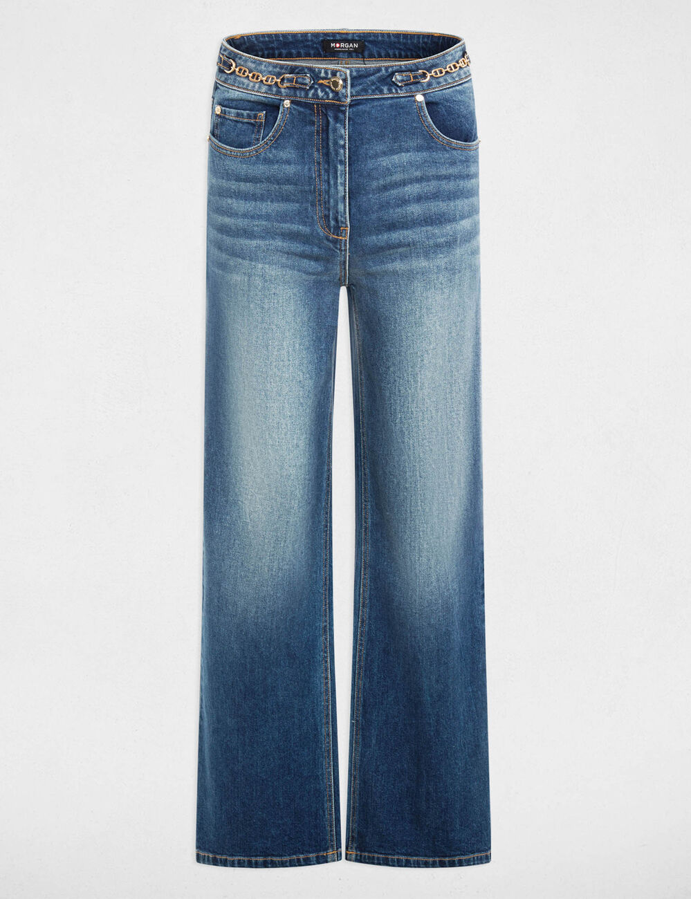 Vaquero ancho de tiro alto denim stone Morgan
