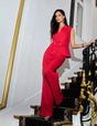 Pantalon de tiro ancho rojo Morgan