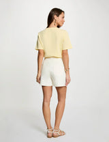 Camiseta recta cuello redondo amarillo pastel Morgan