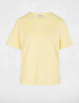 Camiseta recta cuello redondo amarillo pastel Morgan