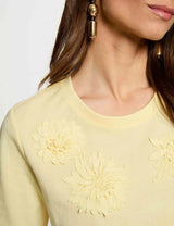 Camiseta recta cuello redondo amarillo pastel Morgan