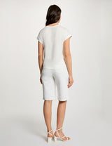 Camiseta cuello redondo manga corta blanco Morgan