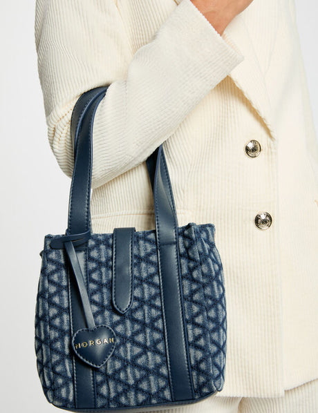 Bolso shopper acolchado denim stone mujer