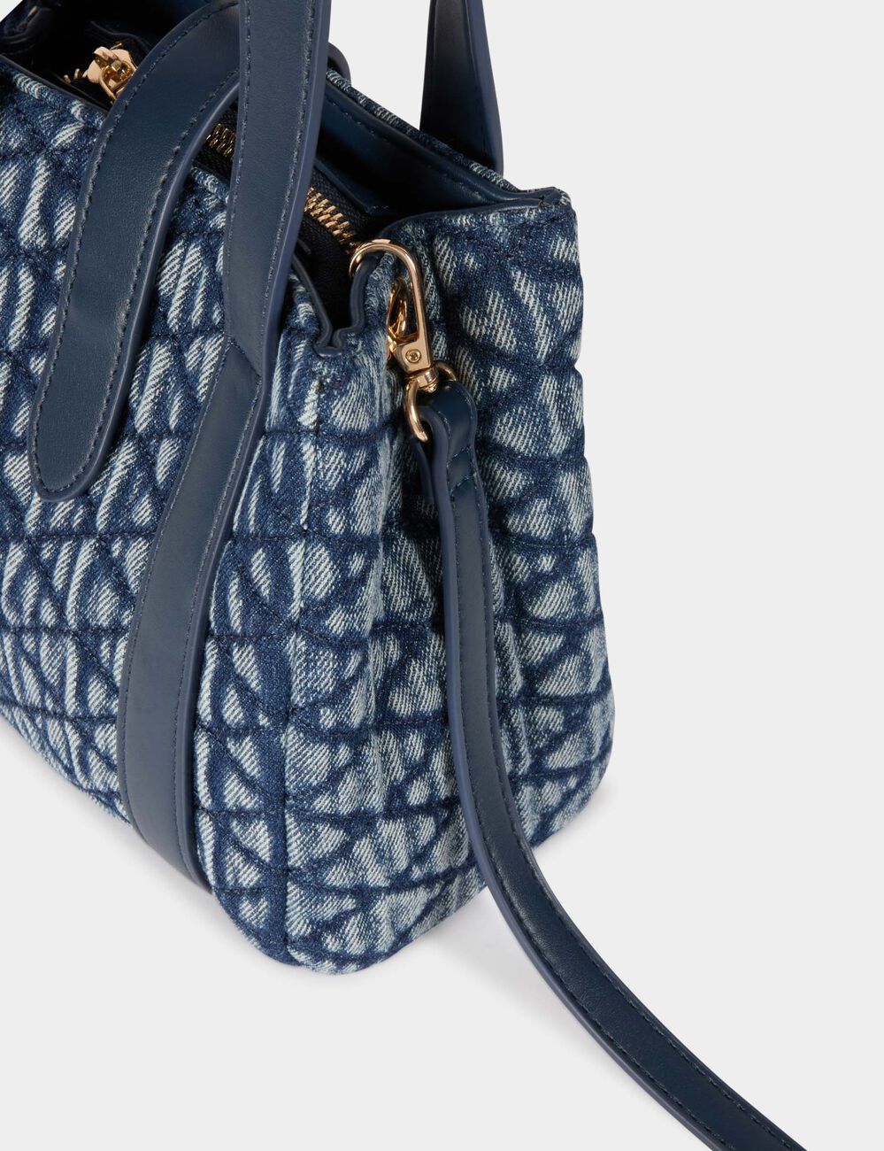 Bolso shopper acolchado denim stone mujer