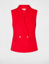 Chaqueta ajustada sin mangas roja Morgan