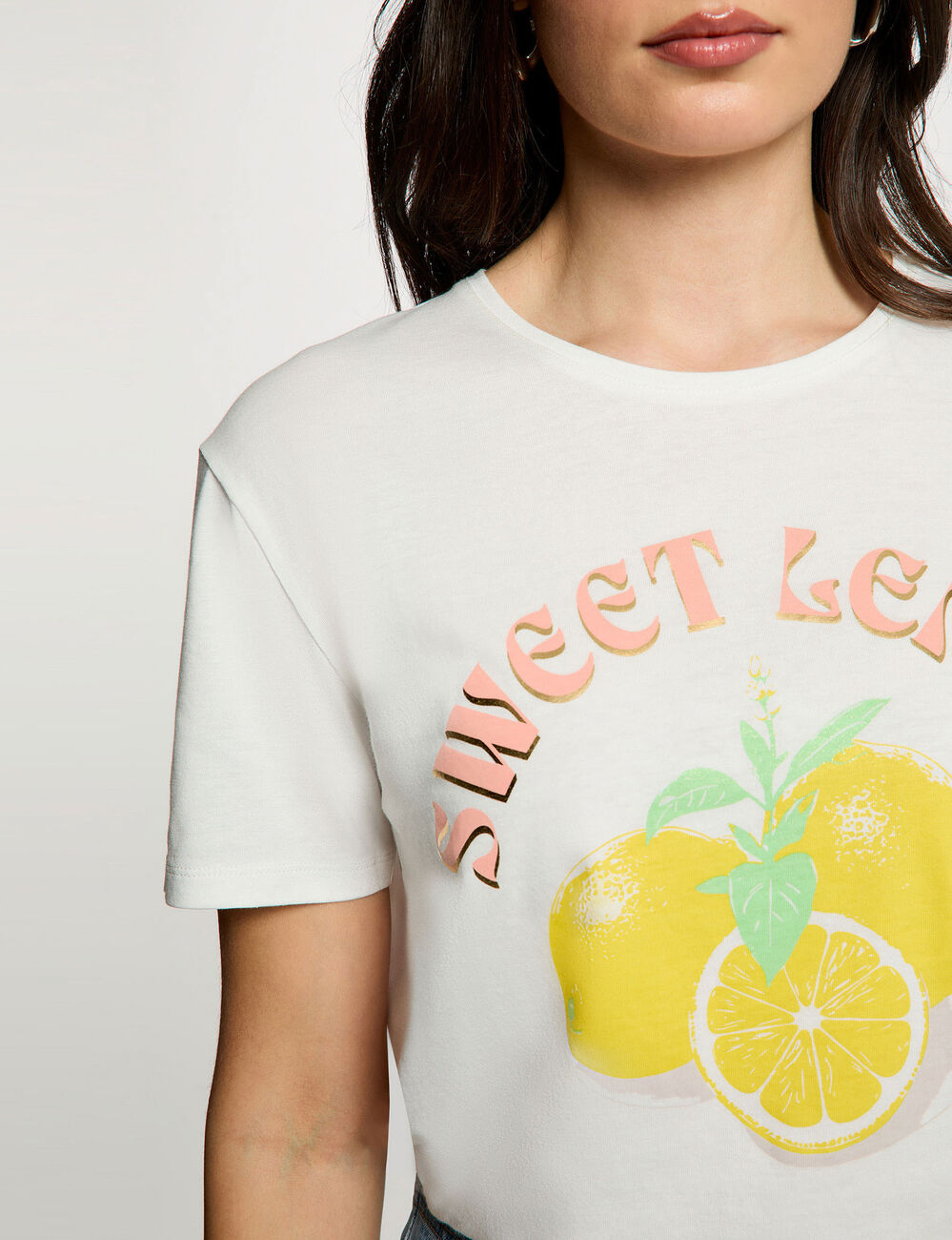 Camiseta estampada cuello redondo blanco Morgan