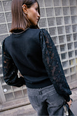 Jersey Negro Mangas Encaje Freeman T. Porter