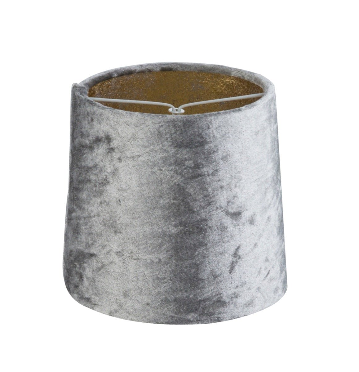 PANTALLA PINZA TERCIOPELO PLATA - Dendago