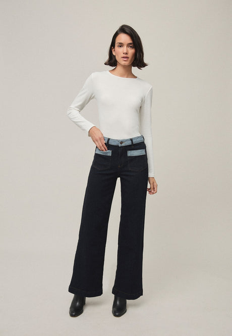 PANTALON DENIM BICOLOR 1