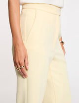 Pantalón recto de tiro alto amarillo pastel Morgan