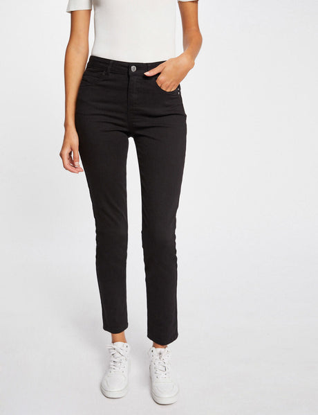 Pantalón slim talle estándar negro