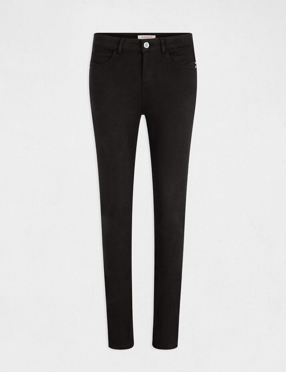 Pantalón slim talle estándar negro Morgan