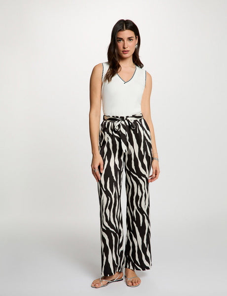 Pantalon fluido estampado multicolor Morgan