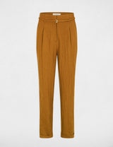 Pantalón carrot de tiro alto cámel Morgan