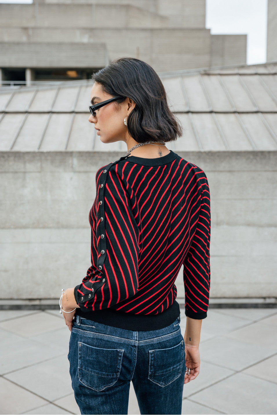 Jersey de rayas con cintura elástica Pao Stripes black Freeman T.Porter