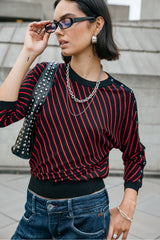 Jersey de rayas con cintura elástica Pao Stripes black Freeman T.Porter