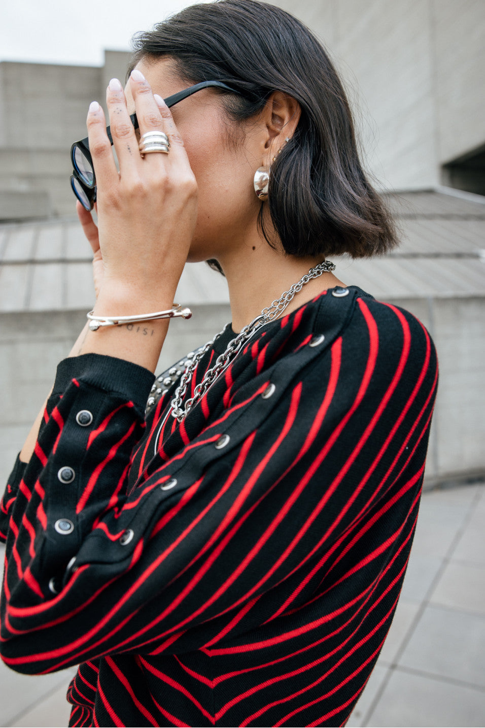 Jersey de rayas con cintura elástica Pao Stripes black Freeman T.Porter