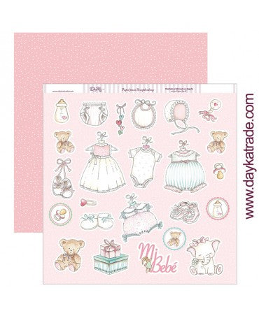 PAPEL SCRAP Dayka bebé niña "Canastilla mi bebé" 1