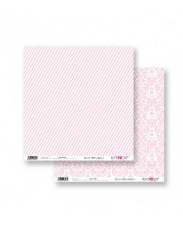 PAPEL SCRAP DAMASCO - RAYAS DIAGONAL Rosa Bebé 1
