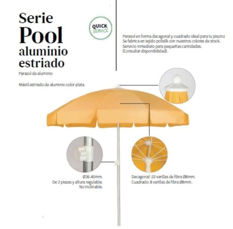 Parasol de aluminio estriado 2x2 - Dendago