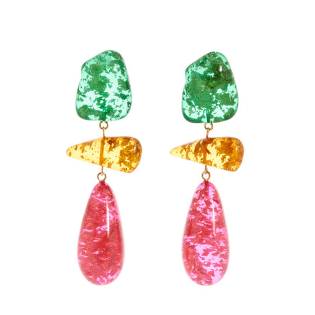 Pendiente naxos lux verde fucsia Alexah